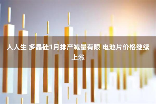 人人生 多晶硅1月排产减量有限 电池片价格继续上涨